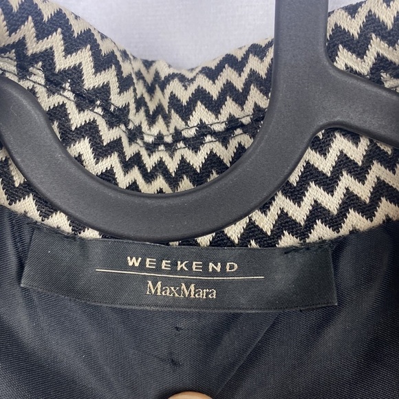 Maxmara Weekend MaxMara Black and White Chevron Blazer - Size Medium - Picture 8 of 15